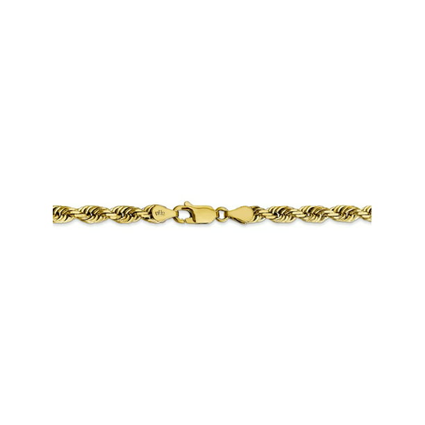 14k Yellow Gold 2mm Handmade Regular Rope Chain Bracelet 7 Inches 